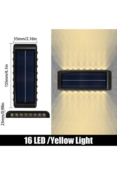 Choice8 مصباحان شمسيان جداريان بإضاءة دافئة، 14/16 مصباح LED، 1200 مللي أمبير...
