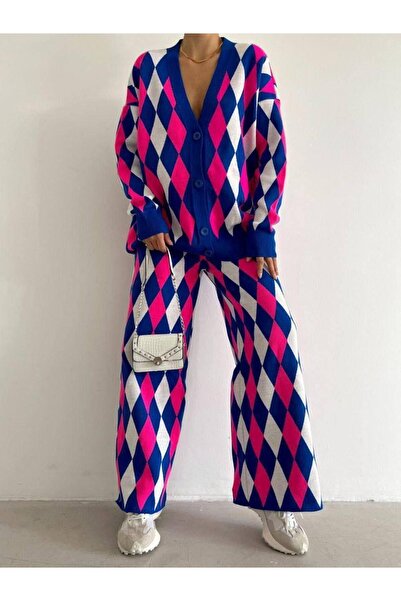 Modafeminen Knitwear Set Tr0208 Blue