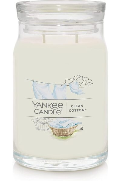 Yankee Candle Clean Cotton Scented Candle, Large 20 oz 2-Wick, over 60 hours burn time