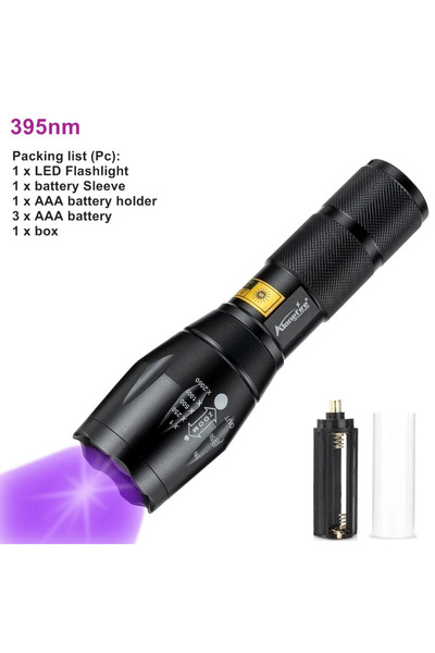 Choice R5T6-395 مصباح يدوي LED بالأشعة فوق البنفسجية للتكبير 365 نانومتر 395 نانومتر قلم حبر غير مرئي للقطط والكلاب والسعفة والبول والمال والعقرب