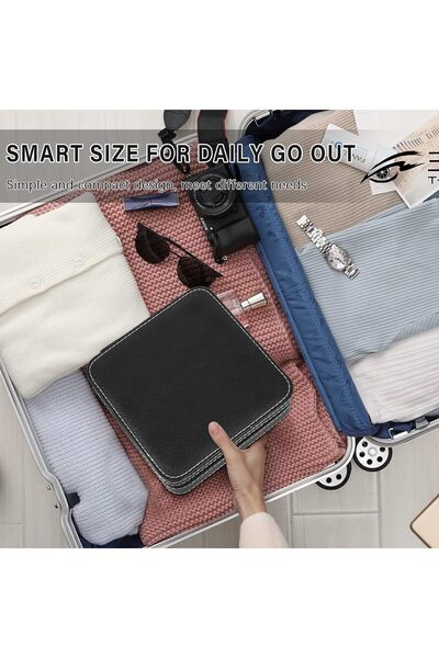 genernic Portable 3-Slot PU Leather Sunglasses Travel Organizer Case