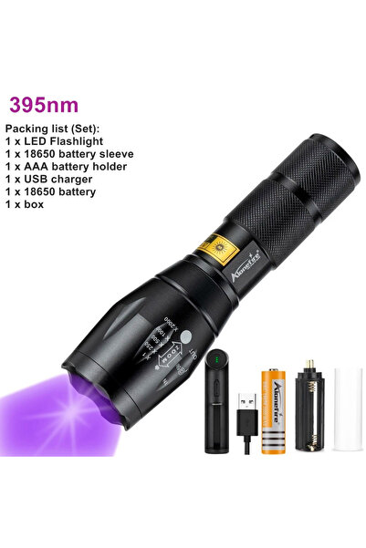 Choice R5T6 -395-18650 مصباح يدوي LED بالأشعة فوق البنفسجية للتكبير 365 نانوم...