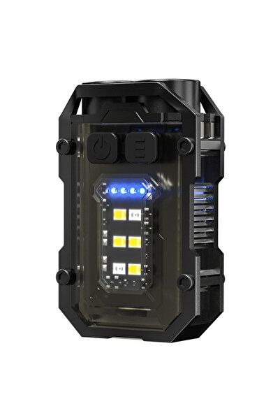 Choice YSD-01 (أسود) مصباح سلسلة مفاتيح صغير محمول LED عالي السطوع مصباح يدوي مزدوج مصدر الضوء للتخييم في الهواء الطلق