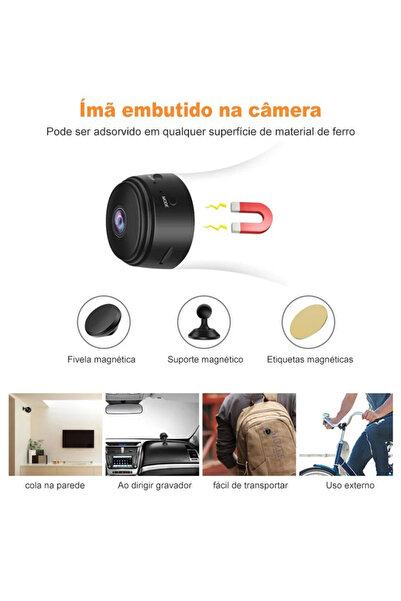 Makrystorm كاميرا أمان صغيرة، كاميرا A9 صغيرة، كاميرا منزلية داخلية وخارجية عالية الدقة بدقة 1080 بكسل، للأطفال/الحيوانات الأليفة/المربية