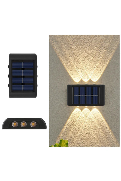 Choice قطعة واحدة من مصابيح LED الشمسية ذات الضوء الدافئ، مصباح حائط خارجي مق...