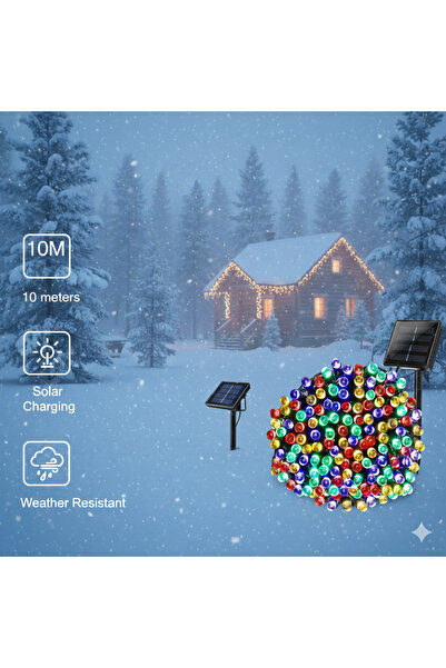 OBSIDION Solar Multicolor String Lights 10m, 100 LEDs