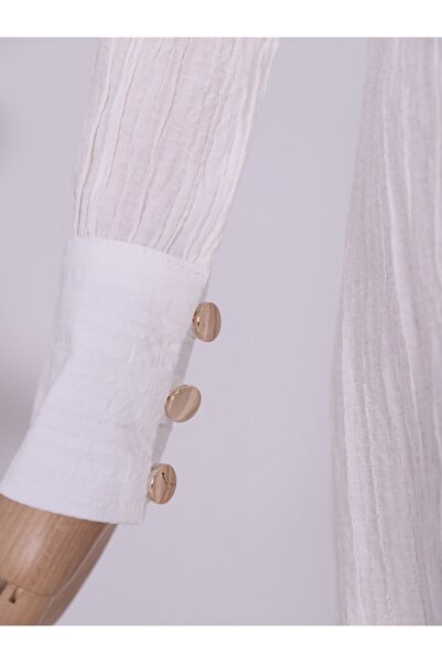 MissRunin Robot Pearl Shabby Tunic with Stone Handle Button