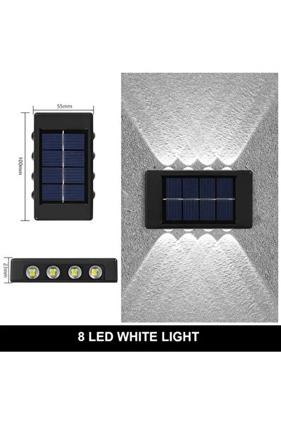 Choice 8LED white Solar Outdoor Wall Light 12 LED Waterproof Garden Light Cou...