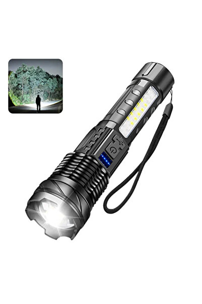 Choice 1PC Powerful Flashlights Type C Rechargeable Zoom Torch Light High Power LED Flashlight Built-in Bat