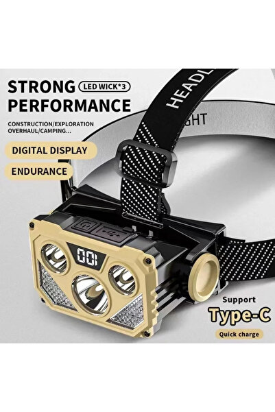 Choice YJA02 Outdoor Night Headlamp with Forehead Flashlight USB Rechargeable LED Headlamp with Blue And Re