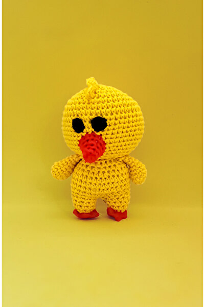 PoofyKids Amigurumi Sarı Civciv Oyuncak | El Yapımı %100 Pamuklu Figür