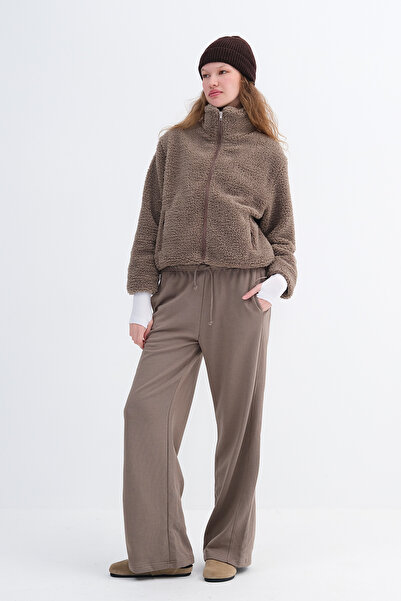 Addax Zippered Plush Coat H11714