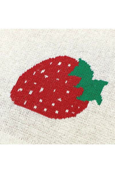 Ominii New knitted pure cotton cute strawberry jacquard baby blanket
