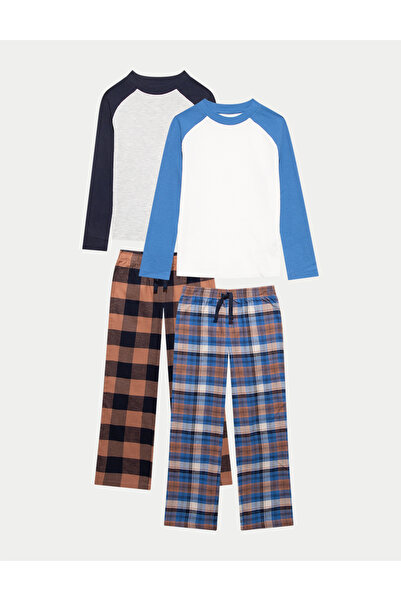 Marks & Spencer 2’li Pamuk Karışımlı Kareli Pijama Takımı (6‑16 Yaş)