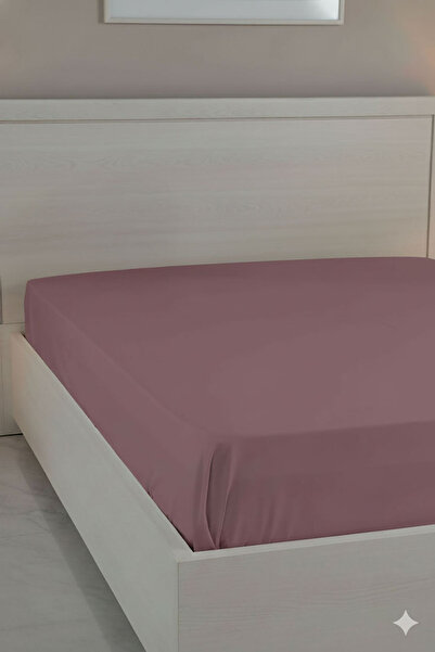 FAVORA 100% Cotton Ranforce Premium King Size Fitted Sheet - Dusty Rose