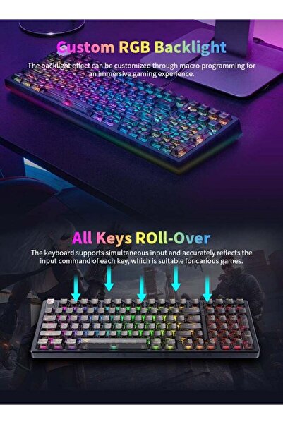 BestGod Wired Gaming Keyboard with RGB Backlit LED, Multimedia Keys, Number Pad, 90 Keys, USB