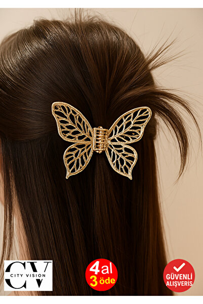 cityvision Μεταλλικό κλιπ μαλλιών μεσαίου μεγέθους 7 εκ. Χρυσό χρώμα μοντέλο ...