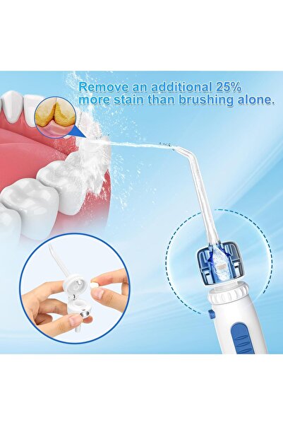 Youtrico Water Flosser Refill Whitening Tablets with H2ofloss Portable Oral Irrigator Dedicated Nozzle,