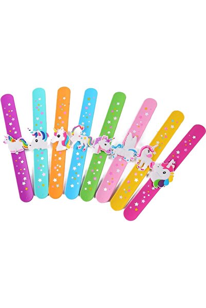 fulina 8Pcs Silicone Slap Ring Bracelet,Silicone Snap Strap,Party Slap Wrist,Kids Party Favour Gift Bags