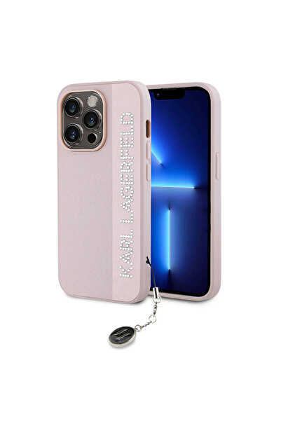 Karl Lagerfeld iPhone 14 Pro Max Kılıf Orjinal Lisanslı Anahtarlıklı Taşlı Ya...