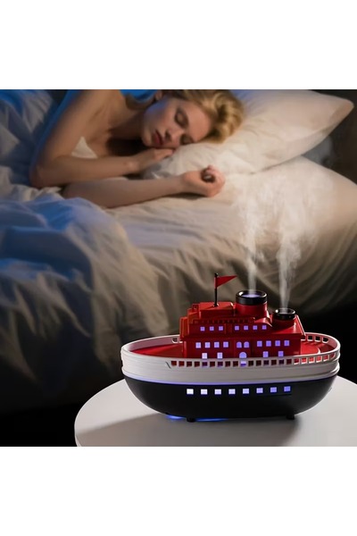 Generic Boat Aroma Diffuser Essential Oil Diffuser with Flame Effect Office, Stress Relief & Room Fragrance