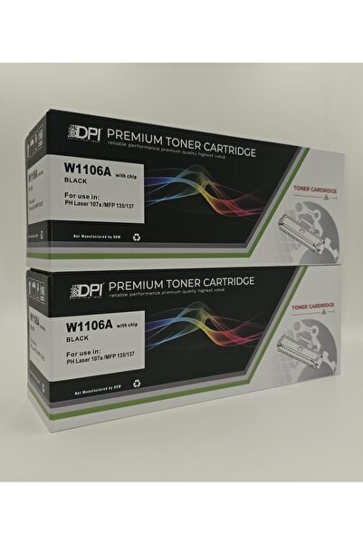 dpitoner Hp 106A-W1106A Muadil Toner 2 Li Paket
