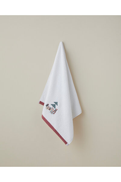 English Home Twinkle Tree Cotton Embroidered Face Towel 50X80 cm White