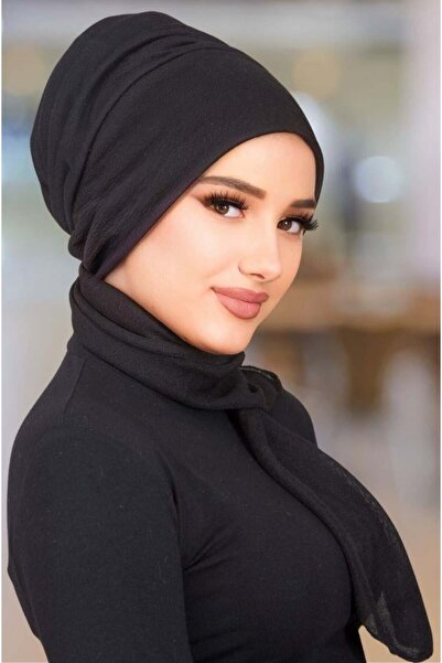 Aişe tesettür Black Scarf Bonnet