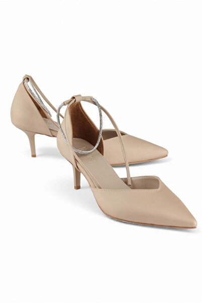 luuq shoes Zies Pointed Toe Heeled Shoes with Sparkling Ankle Band