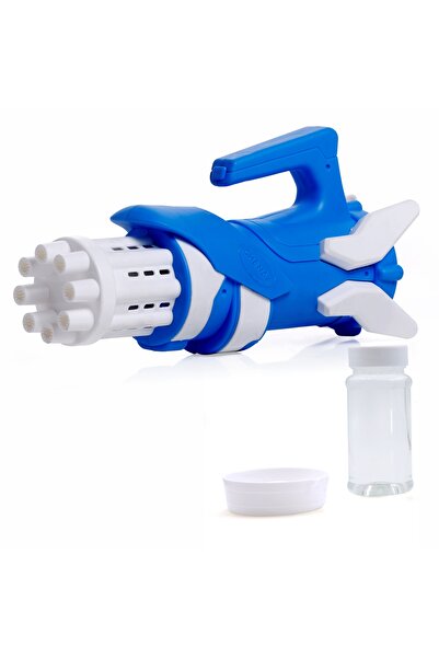 Chanak مسدس فقاعات جاتلينج للأطفال بـ 8 فتحات ومحلول 100 مل - لعبة فقاعات داخلية/خارجية