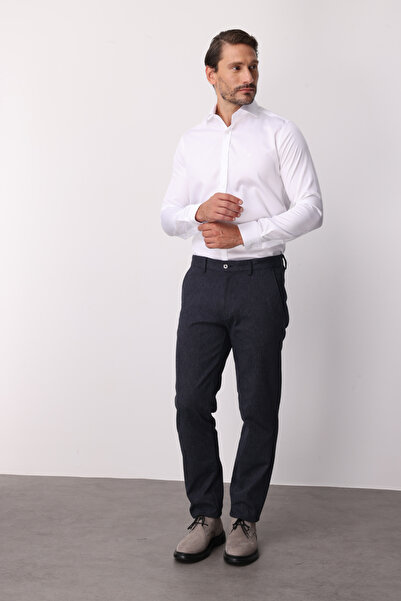 İgs Чоловічі брюки темно-синього кольору з прямим кроєм / Зручний стандартний крій