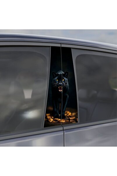 StickITsibiu Car Door Pillar Sticker Set – Black Panther Night Strike – 2 Pieces, Glossy Laminate