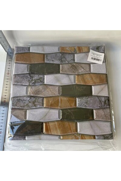 OEM Set of 10 x 3D Self-Adhesive Wallpaper Tiles with Asymmetrical Marble Imitation, for Kitchen Wall