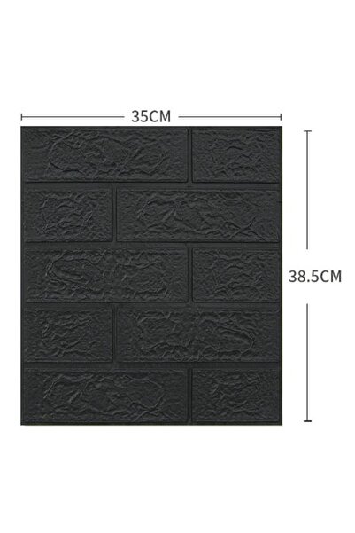 OEM Set of 10 3D Wallpaper Tiles 35 x 38 cm, 3 mm, 1.33 sq m, Black
