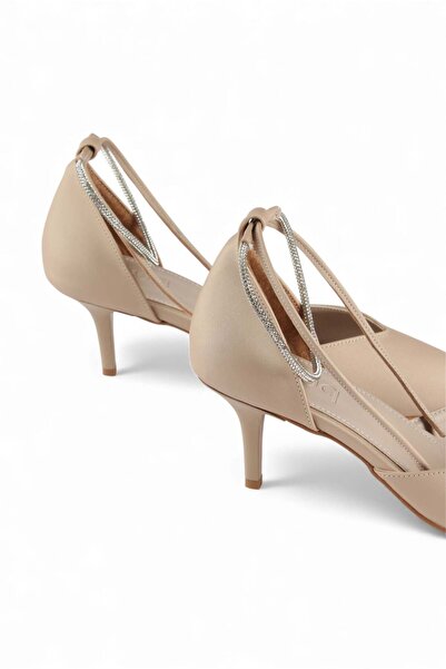 luuq shoes Zies Pointed Toe Heeled Shoes with Sparkling Ankle Band