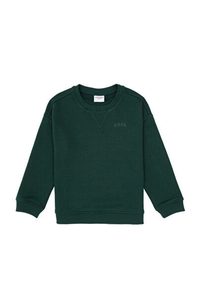 U.S. Polo Assn. Erkek Çocuk Koyu Yeşil Bisiklet Yaka Basic Sweatshirt 5031382...