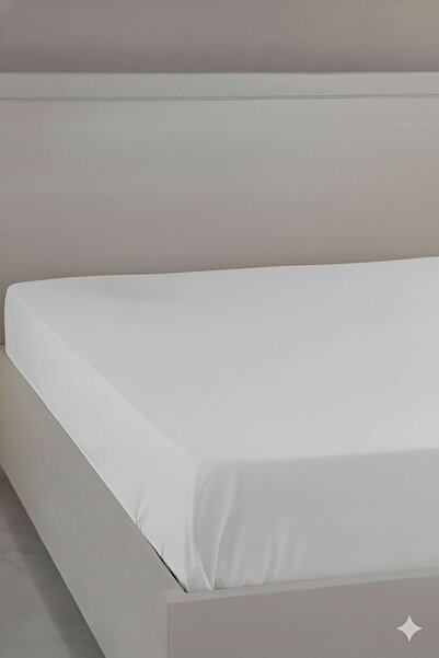 FAVORA 100% Cotton Ranforce Premium King Size Fitted Sheet - White