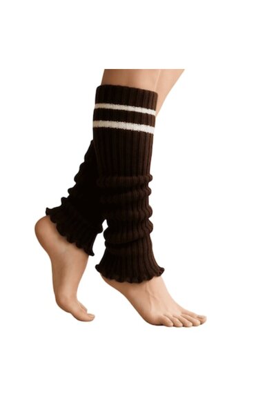 Mixbo Leggings with White Stripes, Brown, One-Size