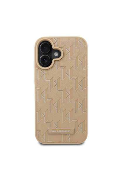 Karl Lagerfeld حافظة آيفون 16 متوافقة مع ماجسيف من كيه إل سكرايب مع ختم ساخن