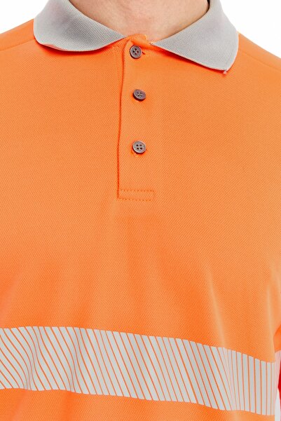 Uniprom Neon Orange High Visibility Reflective Polo Neck Sweatshirt (Hi-Vis)
