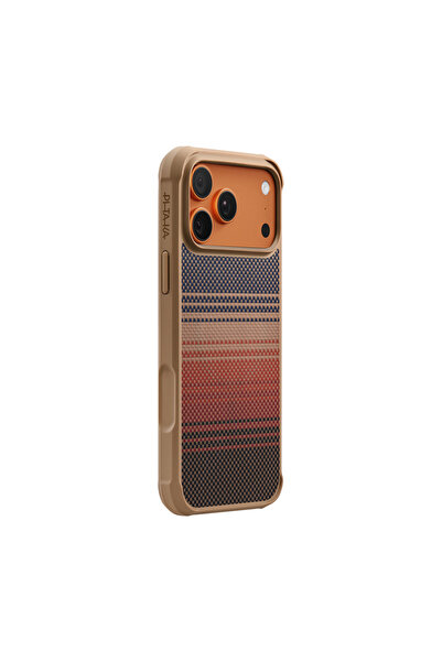 PITAKA iPhone 17 Pro Kılıf M-safeli Tactile Woven Sunset-Moonrise Aramid Pro ...