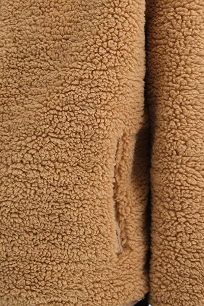 Addax Zippered Plush Coat H11714