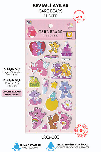 Mielibon Renkli Neşeli Ayılar Sticker Seti – Premium Kabartmalı Pastel Çıkart...