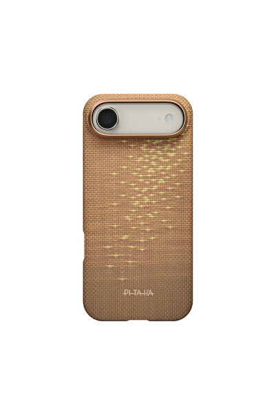 PITAKA iPhone 17 Air Uyumlu Kılıf M-safeli Fibră aramidă sclipici de aur Ultr...