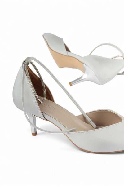 luuq shoes Zies Pointed Toe Heeled Shoes with Sparkling Ankle Band