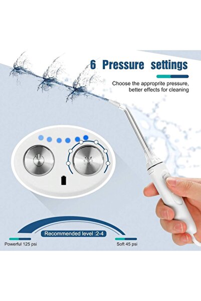 h2ofloss Water Flosser Cleaning Set - Multiple Replacement Nozzles, for Home and Travel