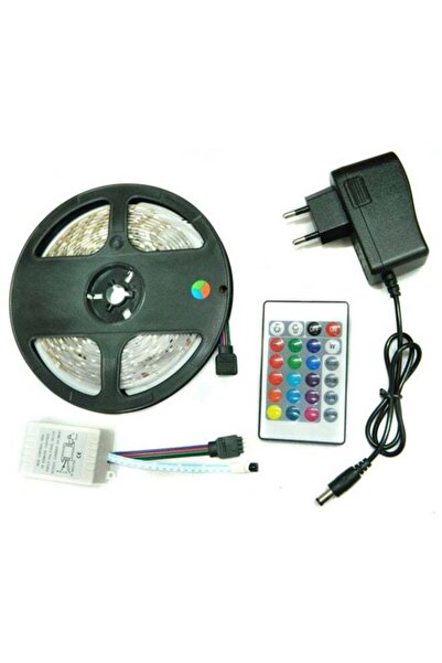 Generic شريط إضاءة LED مقاوم للماء RGB مع جهاز تحكم عن بعد ومحول طاقة، متعدد ...