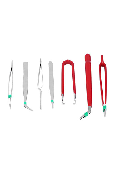 OEM Set 7 Pensete Antistatic Diverse forme Rosu + Argintiu