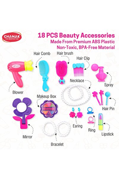 Chanak Beauty Set Suitcase on Wheels – 23-Piece Portable Makeup Kit for Girls 3+