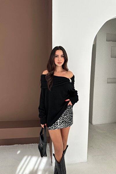 Noi Belis Carmen Collar Accessory Detailed Knitwear Sweater Aw25Kz0092